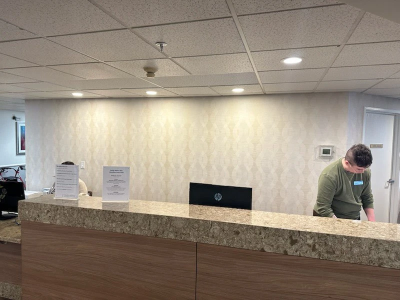 Office wallcovering installation